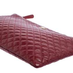 Pre Owned Dolce & Gabbana Red Quilted Leather Pouch
