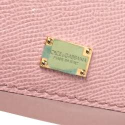 Pre Owned Dolce & Gabbana Pink Leather Medium Miss Sicily Top Handle Bag