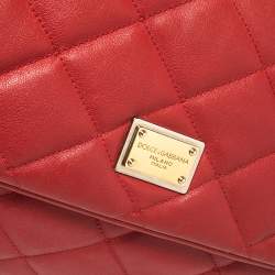 مملوكة مسبقًا Dolce & Gabbana Red Quilted Leather Miss Kate Shoulder Bag