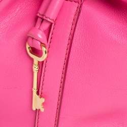 Pre Owned Dolce and Gabbana Pink Leather Padlock Top Handle Bag