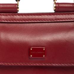 Pre Owned حقيبة دولتشي أند غابانا سيسيلي 58 صغيرة جداً جلد أحمر