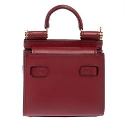 Pre Owned حقيبة دولتشي أند غابانا سيسيلي 58 صغيرة جداً جلد أحمر