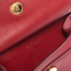 Pre Owned حقيبة دولتشي أند غابانا سيسيلي 58 صغيرة جداً جلد أحمر