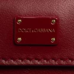 Pre Owned حقيبة دولتشي أند غابانا سيسيلي 58 صغيرة جداً جلد أحمر