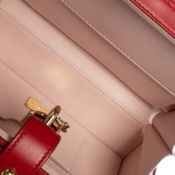 Pre Owned Dolce & Gabbana Red Quilted Leather Box Top Handle Bag