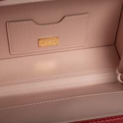 Pre Owned Dolce & Gabbana Red Quilted Leather Box Top Handle Bag