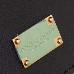 مملوكة مسبقًا حقيبة دولتشي أند غابانا ميس سيسيلي كبيرة يد علوية جلد و كانفاس مقوى مطبوع نقشة الفهد بني و أسود