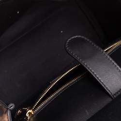 مملوكة مسبقًا حقيبة دولتشي أند غابانا ميس سيسيلي كبيرة يد علوية جلد و كانفاس مقوى مطبوع نقشة الفهد بني و أسود