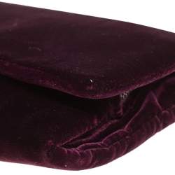 Pre Owned Dolce & Gabbana Purple Velvet Sasha Pearl Chain Bag