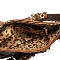 Pre Owned Dolce & Gabbana Brown Leather Buckle Baguette Bag