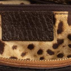 Pre Owned Dolce & Gabbana Brown Leather Buckle Baguette Bag