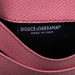 مملوكة مسبقًا Dolce & Gabbana White Floral Print Leather Flap Card Case