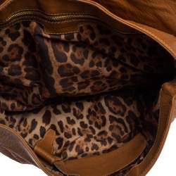 Pre Owned Dolce & Gabbana Brown Leather D-Ring Hobo