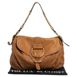 Pre Owned Dolce & Gabbana Brown Leather D-Ring Hobo