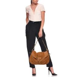 Pre Owned Dolce & Gabbana Brown Leather D-Ring Hobo