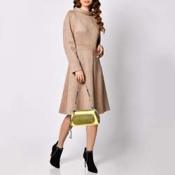 Pre Owned Dolce & Gabbana Green/Brown Leather and Calfhair Miss Pocket Bag