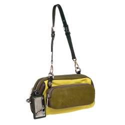 Pre Owned Dolce & Gabbana Green/Brown Leather and Calfhair Miss Pocket Bag