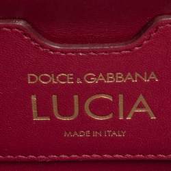 Pre Owned Dolce & Gabbana Blue Lizard Embossed Leather Lucia Top Handle Bag
