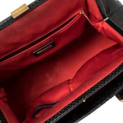 Pre Owned حقيبة دولتشي أند غابانا بإطار حواف جلد ثعبان أسود