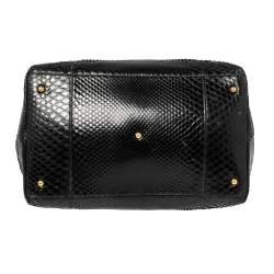 Pre Owned حقيبة دولتشي أند غابانا بإطار حواف جلد ثعبان أسود