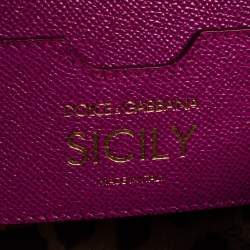 Pre Owned Dolce & Gabbana Pink Leather Medium Miss Sicily Top Handle Bag