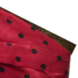 Pre Owned حقيبة كلتش دولتشي أند غابانا إطار قماش بولكا دوت أسود و أحمر