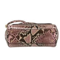 Pre Owned Dolce & Gabbana Multicolor Python Medium Miss Sicily Top Handle Bag