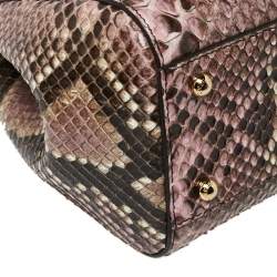 Pre Owned Dolce & Gabbana Multicolor Python Medium Miss Sicily Top Handle Bag