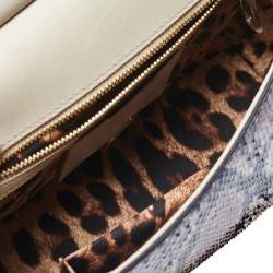 Pre Owned Dolce & Gabbana Multicolor Python Medium Miss Sicily Top Handle Bag