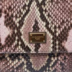 Pre Owned Dolce & Gabbana Multicolor Python Medium Miss Sicily Top Handle Bag