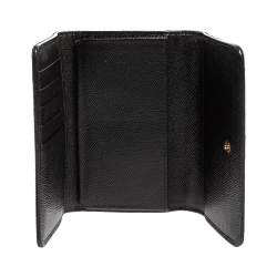 مملوكة مسبقًا محفظة دولتشي أند غابانا ميس سيسيلي جلد نقشة الفهد بني/أسود بسلسة