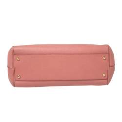 Pre Owned Dolce & Gabbana Pink Leather Large Miss Sicily Top Handle Bag