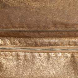 Pre Owned حقيبة كلتش دولتشي أند غابانا جلد ذهبي ثنائية الطي