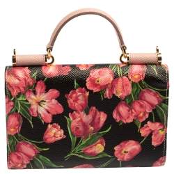 Pre Owned Dolce & Gabbana Multicolor Printed Leather Sicily Smart Gloss Wallet on Chain