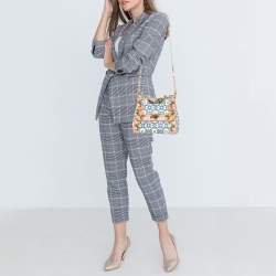 Pre Owned Dolce & Gabbana Multicolor Printed Leather Medium Miss Sicily Top Handle Bag