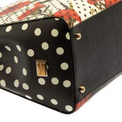 مملوكة مسبقًا حقيبة دولتشي أند غابانا ميس سيسيلي جلد مورد مطبوع متعدد الألوان