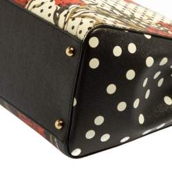 مملوكة مسبقًا حقيبة دولتشي أند غابانا ميس سيسيلي جلد مورد مطبوع متعدد الألوان