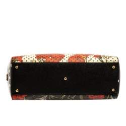 مملوكة مسبقًا حقيبة دولتشي أند غابانا ميس سيسيلي جلد مورد مطبوع متعدد الألوان