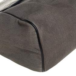 مملوكة مسبقًا Dolce & Gabbana Grey/Black Denim and Ostrich Leg Leather Large Miss Sicily Top Handle Bag