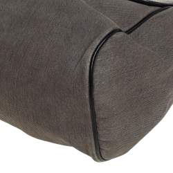 مملوكة مسبقًا Dolce & Gabbana Grey/Black Denim and Ostrich Leg Leather Large Miss Sicily Top Handle Bag