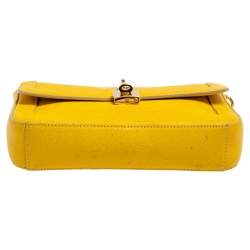 مملوكة مسبقًا حقيبة كروس دولتشي أند غابانا قلاب قفل جلد أصفر