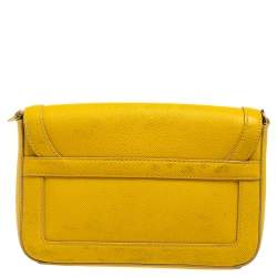 مملوكة مسبقًا حقيبة كروس دولتشي أند غابانا قلاب قفل جلد أصفر