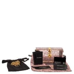 مملوكة مسبقًا Dolce & Gabbana Pink Acrylic Lace Dolce Box Bag