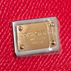 مملوكة مسبقًا Dolce & Gabbana Red/Pink Leather Zip Card Holder