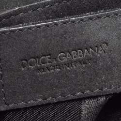 Pre Owned حقيبة كلتش دولتشي أند غابانا سويدي أسود مزخرف كريستال بسلسلة