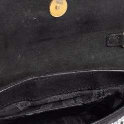 Pre Owned حقيبة كلتش دولتشي أند غابانا سويدي أسود مزخرف كريستال بسلسلة