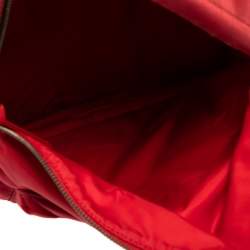 Dolce & Gabbana Red Nylon Logo Plaque Small Backpack