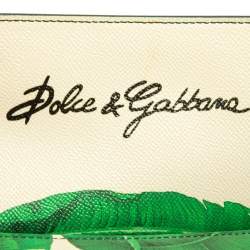 Pre Owned Dolce & Gabbana Banana Leaf Print Leather Small Miss Sicily Top Handle Bag