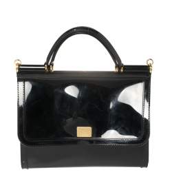 مملوكة مسبقًا حقيبة دولتشي أند غابانا لاموري إي بيليزا ميس سيسيلي مطاط أسود بيد علوية