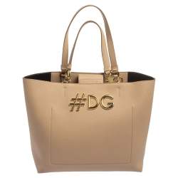 Dolce Gabbana Beige Leather Beatrice Tote Dolce Gabbana TLC